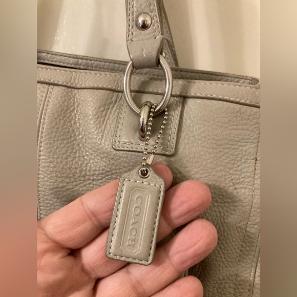 Coach Penelope Pebbled Leather Tote North South Taupe Ivory #C1282-F19264 - Picture 2 of 14